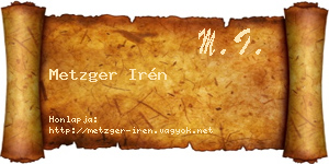 Metzger Irén névjegykártya